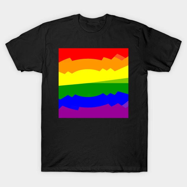 LGBT Queer Gay Pride Month 6 Rainbow Color Abstract Design T-Shirt by aspinBreedCo2